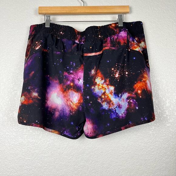 Avia Running Shorts Womens XXL Colorful Galaxy Pockets Athletic‎ Athleisure - Picture 2 of 6